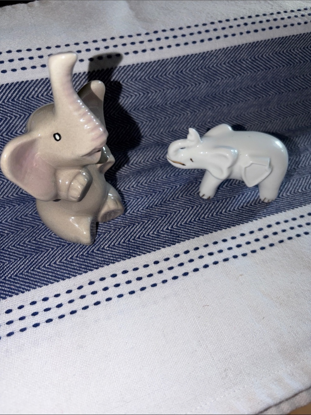 Ceramic Elephant Wall Decor - Gray and White